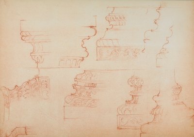 Study for various column bases (drawing by Michelangelo) by Michelangelo Buonarroti